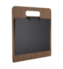 Portamenù a tagliere con anelli Chopping Board - 32 x 24 cm - legno di noce - Securit