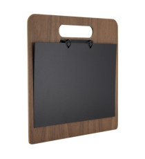 Portamenù a tagliere con anelli Chopping Board - 32 x 24 cm - legno di noce - Securit
