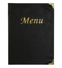Portamenù Basic - A4 - 31,5 x 24 cm - PVC - nero - 4+2 buste fisse incluse - Securit