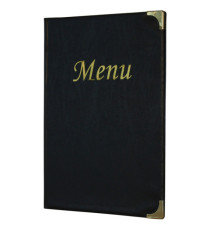 Portamenù Basic - A4 - 31,5 x 24 cm - PVC - nero - 4+2 buste fisse incluse - Securit
