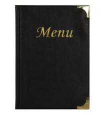 Portamenù Basic - A5 - 23,7 x 17,2cm - PVC - nero - 4+2 buste fisse incluse - Securit