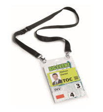 Portanome A6 per eventi - cordoncino nero - Durable - conf. 10 pezzi