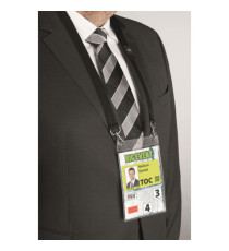 Portanome A6 per eventi - cordoncino nero - Durable - conf. 10 pezzi
