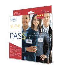 Portanome Pass 3P - clip in metallo - senza cartoncino - 9,5 x 6 cm - PP - buccia - Sei Rota - conf. 10 pezzi
