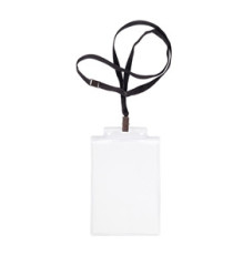 Portanome Pass 6S-P - cordoncino nero - 10 x 15 cm (A6) - trasparente neutro - Sei Rota - conf. 10 pezzi