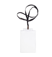 Portanome Pass 6S-P - cordoncino nero - 10 x 15 cm (A6) - trasparente neutro - Sei Rota - conf. 10 pezzi