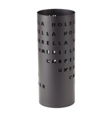 Portaombrelli - diametro 18 cm - H 46 cm - metallo verniciato - fantasia lettere - nero - King collection