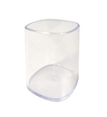 Portapenne a bicchiere - 6,5 x 6,5 x 9,5 cm - trasparente - Arda