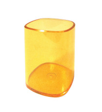 Portapenne a bicchiere - 6,5 x 6,5 x 9,5 cm - trasparente arancio - Arda