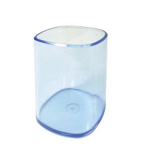 Portapenne a bicchiere - 6,5 x 6,5 x 9,5 cm - trasparente blu - Arda