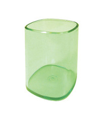 Portapenne a bicchiere - 6,5 x 6,5 x 9,5 cm - trasparente verde - Arda
