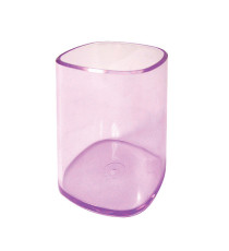Portapenne a bicchiere - 6,5 x 6,5 x 9,5 cm - trasparente viola - Arda
