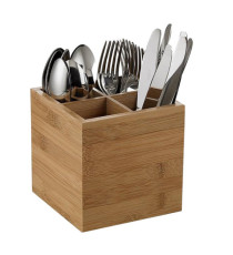 Portaposate - in bamboo - 15x15x15 cm - colore naturale - Leone
