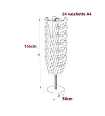 Portariviste girevole da terra Carousel Stacker - 24 vaschette A4 - Tecnostyl