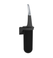 Portascopino da parete Skin - 38,6 x 11,3 x 9,3 cm - pietra/nero - Mar Plast