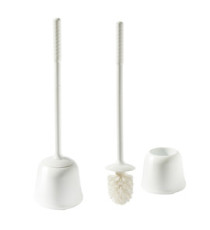 Portascopino Oronzo - con manico extralungo 54 cm - bianco - Perfetto