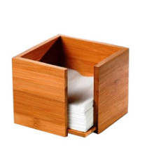 Portatovaglioli - in bamboo - 19 x 19 x 10 cm - colore naturale - Leone