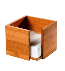 Portatovaglioli - in bamboo - 19 x 19 x 10 cm - colore naturale - Leone