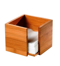 Portatovaglioli - in bamboo - 19 x 19 x 10 cm - colore naturale - Leone