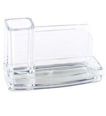 Portatutto da scrivania - acrilico - 20 x 12 x 10 cm - trasparente - Lebez