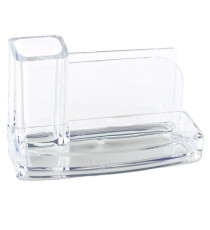 Portatutto da scrivania - acrilico - 20 x 12 x 10 cm - trasparente - Lebez