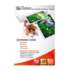 Pouches - business card - 60x90 mm - 2x125 micron - Titanium - conf. 100 pezzi