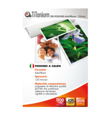 Pouches - key card - 64x98 mm - 2x125 micron - Titanium - conf. 100 pezzi