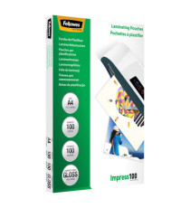 Pouches Impress100 - A4 - 216x303 mm - 2x100 micron - Fellowes - scatola 100 pezzi