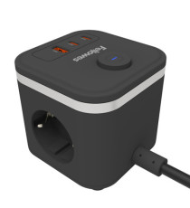 Power Cube Type F - nero - Fellowes