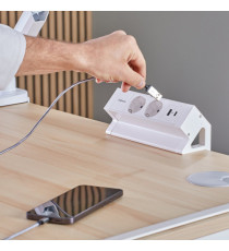 Power desk 2 Type F - bianco - Fellowes