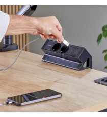 Power desk 2 Type F - nero - Fellowes