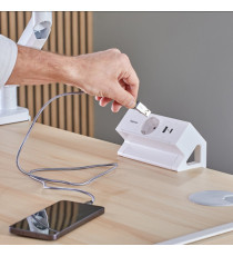 Power desk Type F - bianco - Fellowes