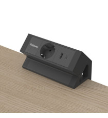 Power desk Type F - nero - Fellowes