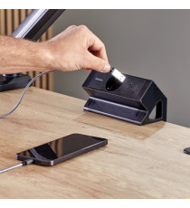 Power desk Type F - nero - Fellowes