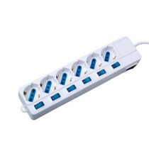 Presa multipla - 6 prese multistandard con interruttore singolo - MKC