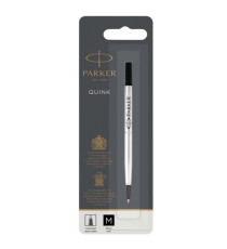 Refill roller Quink standard - punta media - metallo - nero - Parker