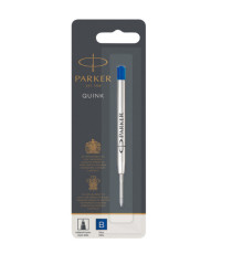 Refill sfera Quink standard - punta large - metallo - blu  - Parker