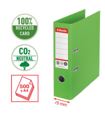 Registratore a leva - CO2 neutral - A4 - dorso 75 mm - verde - Esselte