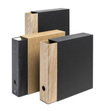 Registratore con custodia Wood - 23 x 33 cm - dorso 8 cm - colori assortiti - Colorosa