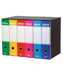 Registratori Oxford G85 - dorso - 8 cm - protocollo 23 x 33 cm - colori assortiti - Esselte - conf. 6 pezzi
