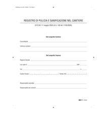 Registro di pulizia e sanificazione nel cantiere - Edipro