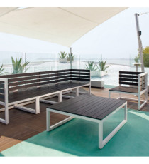 Poltrona Salotto Quick - centrale - 66 x 70 x 70 cm - alluminio/legno - King Collection