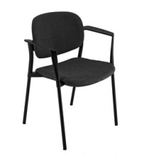 Poltroncina visitatore Step - con braccioli - nero - Unisit