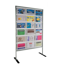 Porta avvisi Menpa da terra - 18 display A4 orizzontali - Tecnostyl
