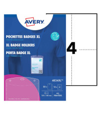 Portabadge A6 - in plastica - laser/inkjet - 105 x 148 mm - Avery - Conf. 50 pezzi