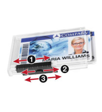 Portabadge PushBox Trio - 3 tessere inseribili - 5,4 x 8,7 cm - Durable - conf. 10 pezzi