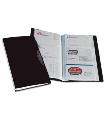 Portabiglietti da visita Office Suites - 120 tasche - con custodia - 11,4x19,2 cm - nero - Fellowes
