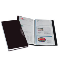 Portabiglietti da visita Office Suites - 120 tasche - con custodia - 11,4x19,2 cm - nero - Fellowes