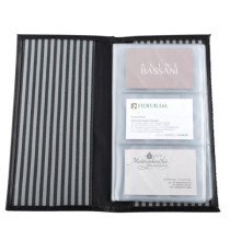 Portabiglietti da visita Professional - similpelle - nero - 12,5x23,5 cm - City Time
