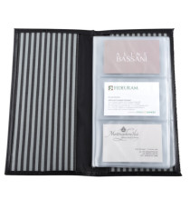 Portabiglietti da visita Professional - similpelle - nero - 12,5x23,5 cm - City Time